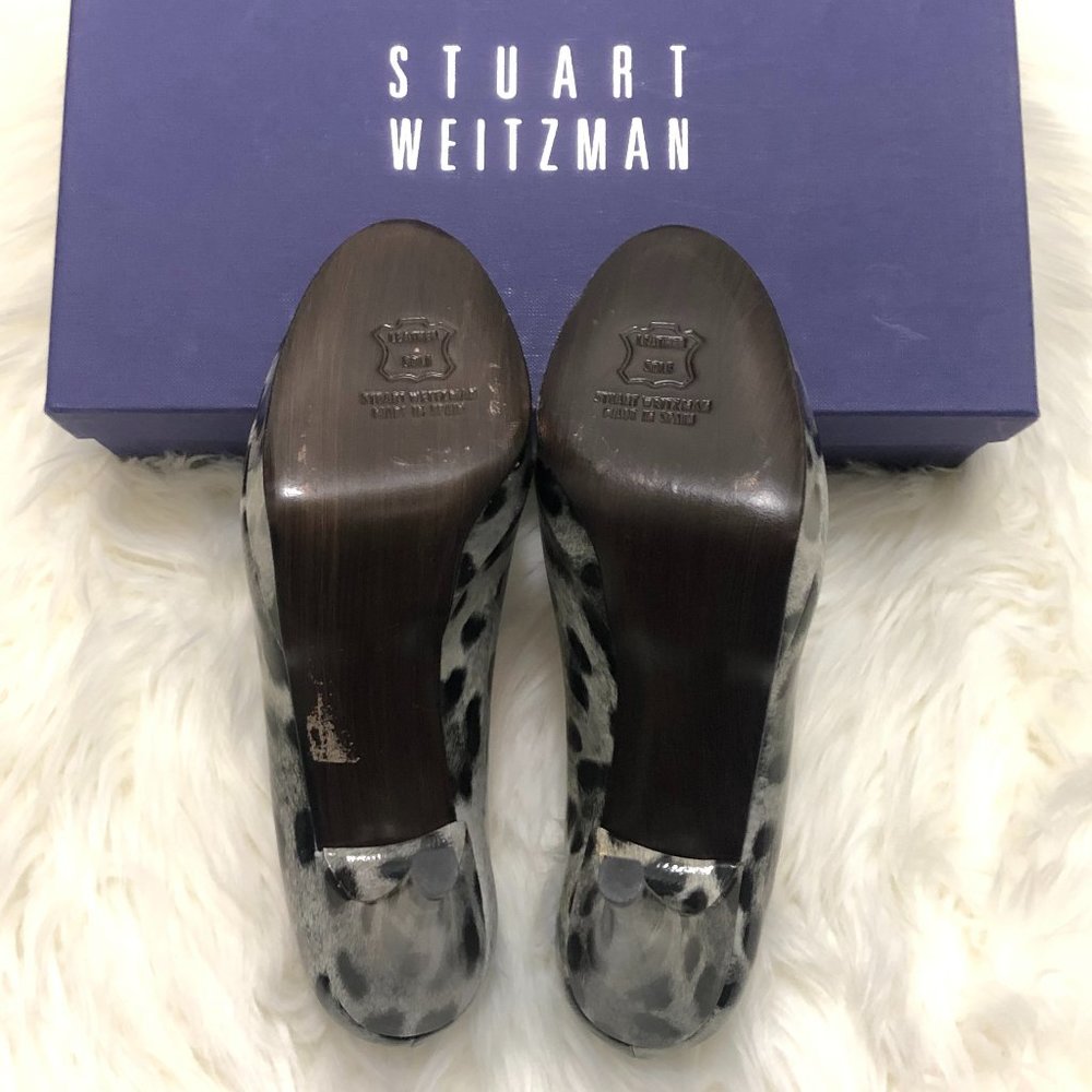 ✨ HOST PICK✨*BRAND NEW* Stuart Weitzman Leopard Print Peep Toe Heels - Size 6.5 - Picture 6 of 11